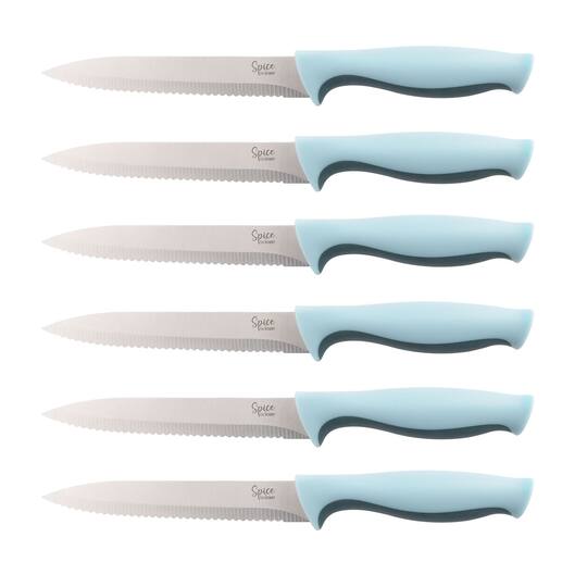 Spice by Tia Mowry Savory Saffron Blue 14 Piece Cutlery Set